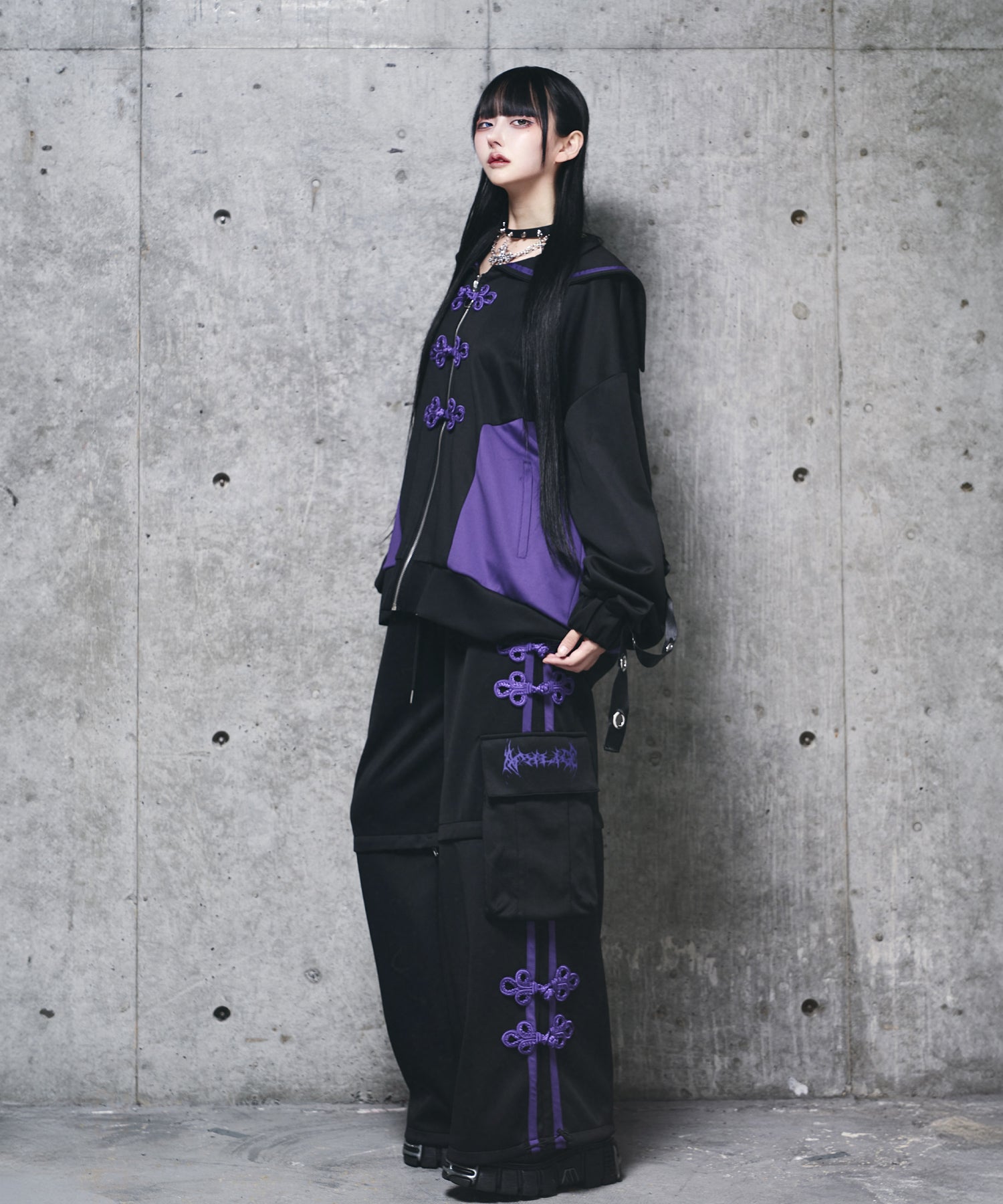 チャイナボタン付き2WAYパンツ