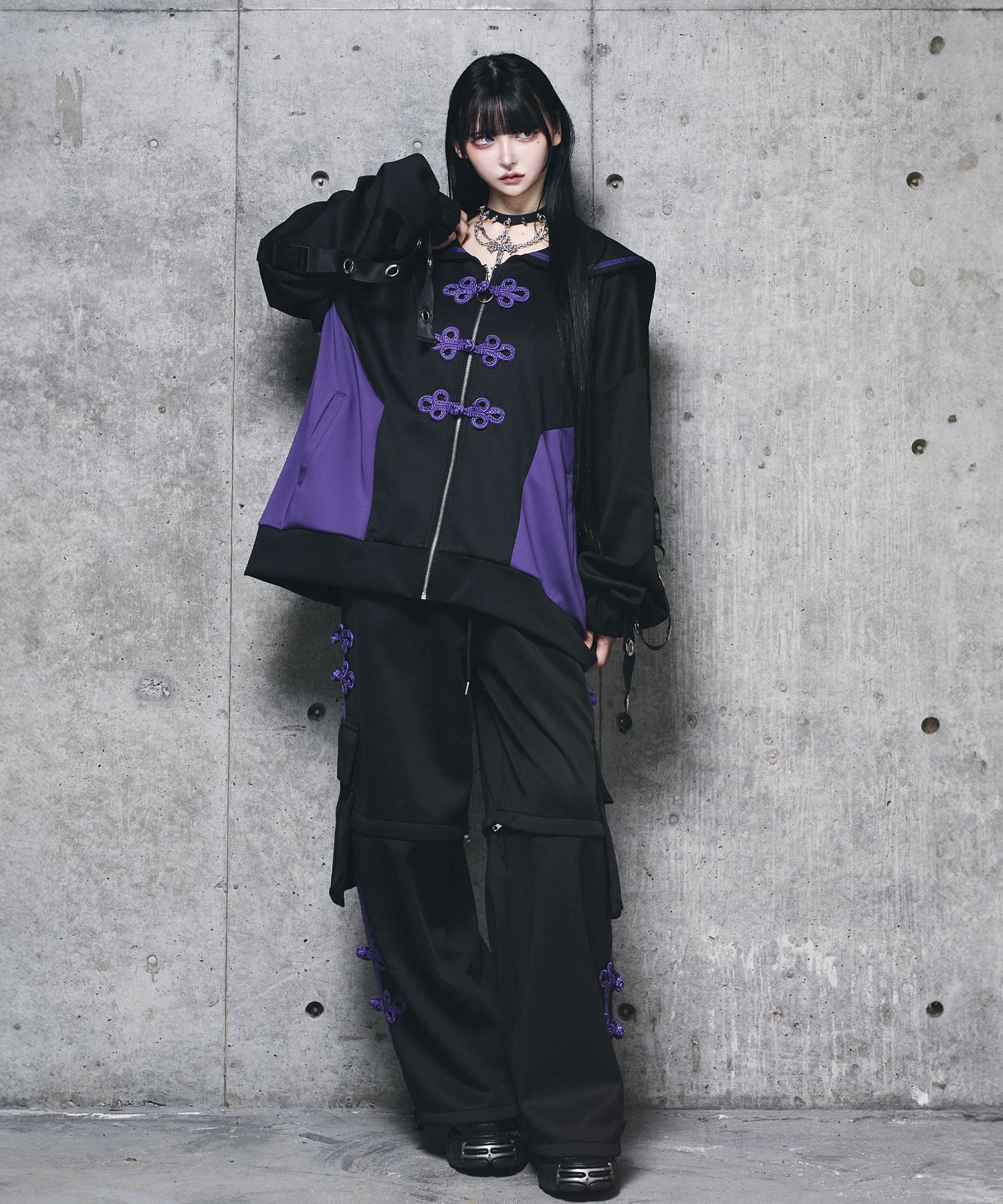 チャイナボタン付き2WAYパンツ