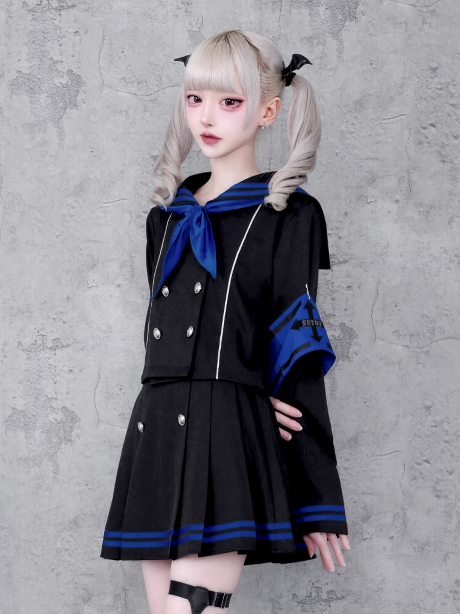 柚子シリーズ ミッドナイトブルー 黒セーラー TETOYコラボセーラーセットアップ– A AM STUDIO