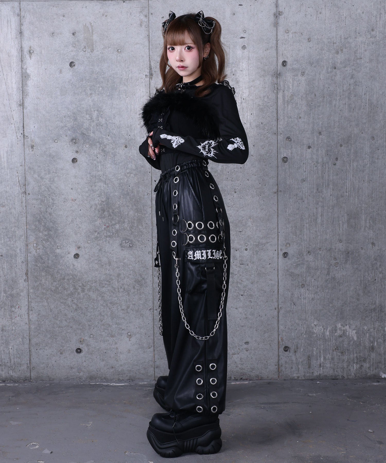 PUサスペンダージョガーパンツ