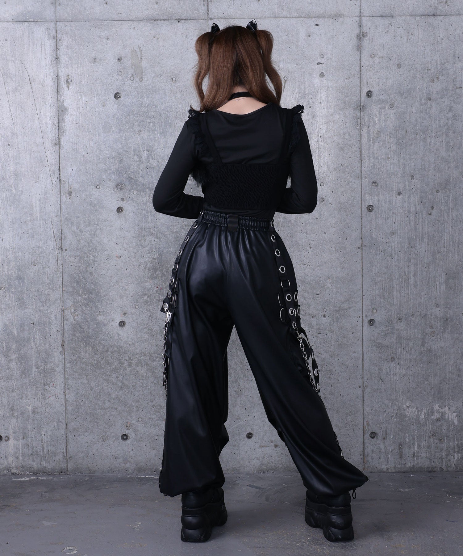 PUサスペンダージョガーパンツ