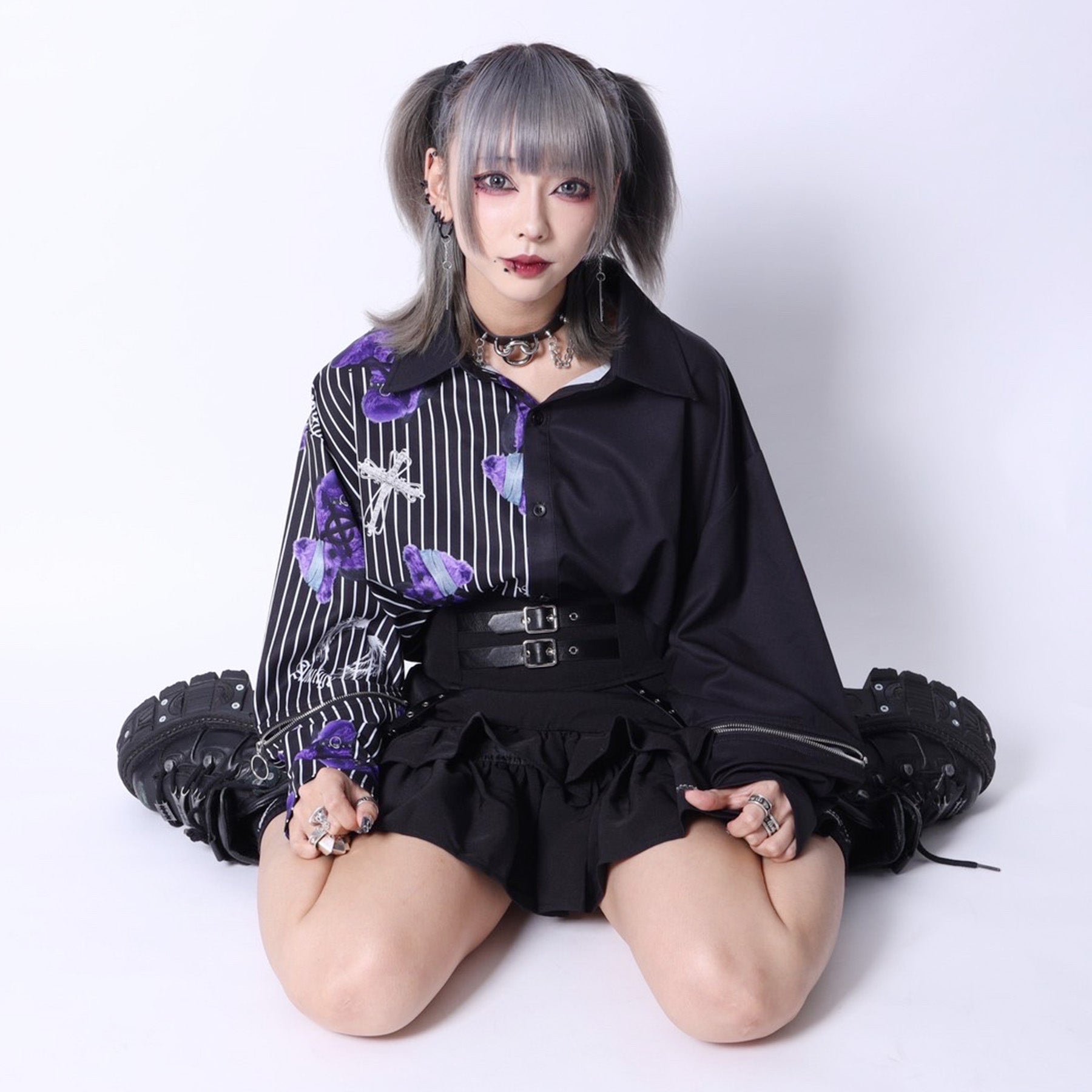 コルセット風フリルスカート