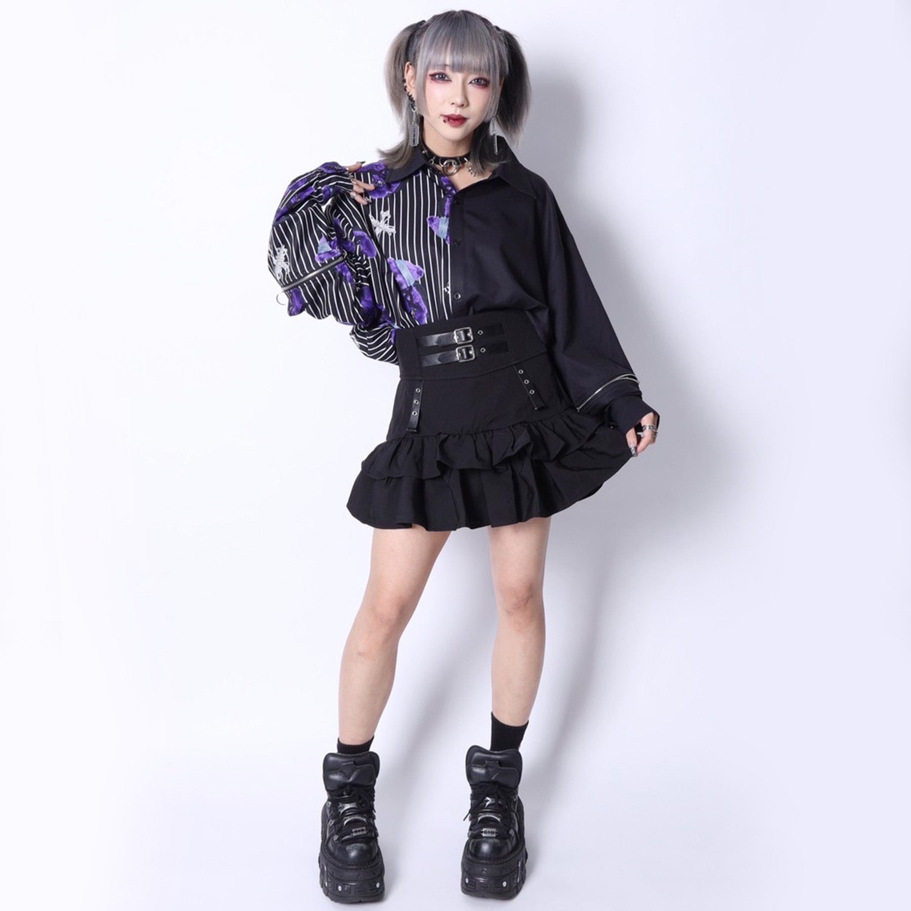 コルセット風フリルスカート