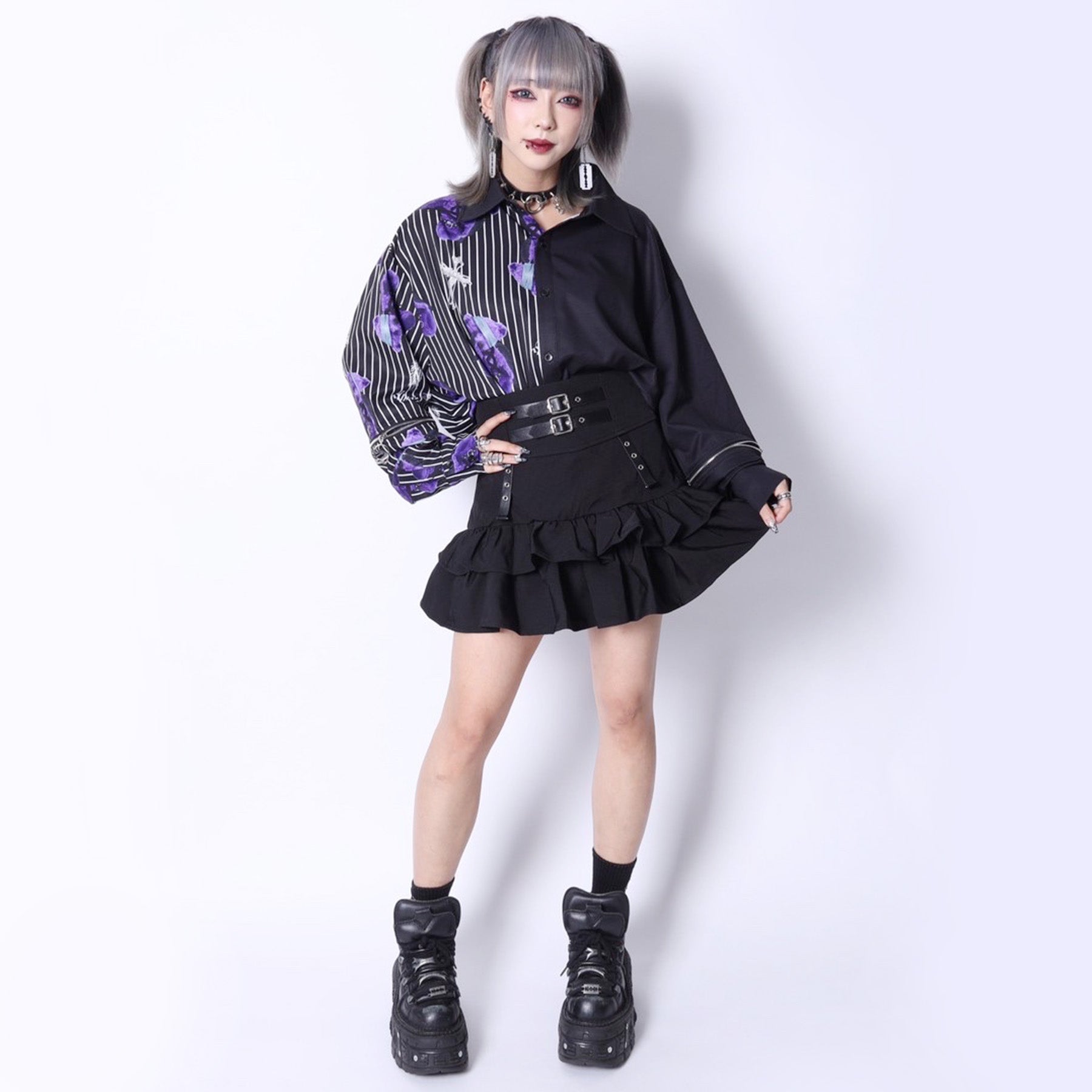 コルセット風フリルスカート