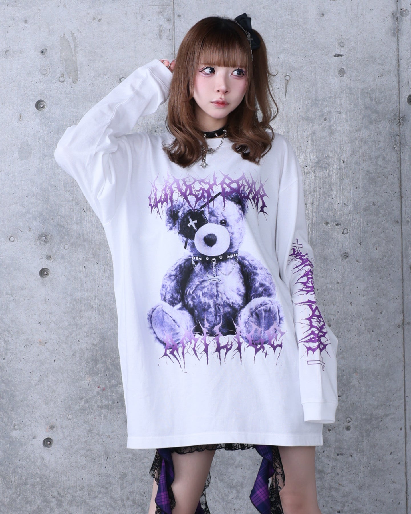 Toxic TeddyプリントロングTシャツ