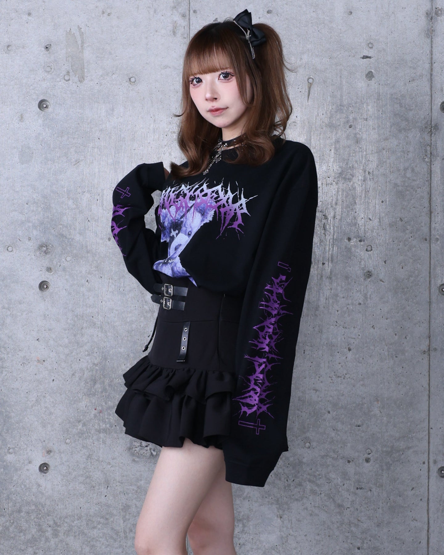 Toxic TeddyプリントロングTシャツ