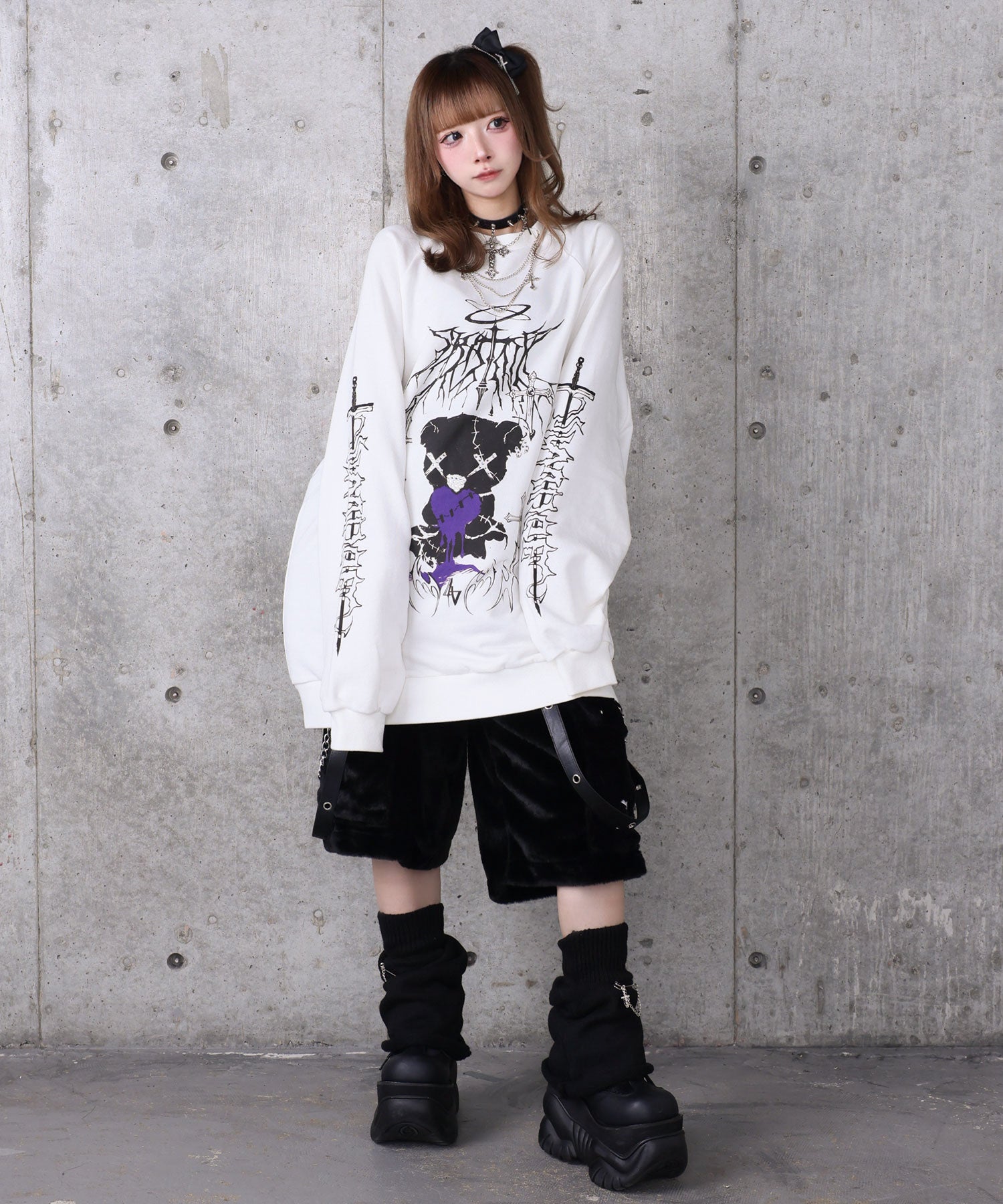 Bear  who lost loveプリントスウェット