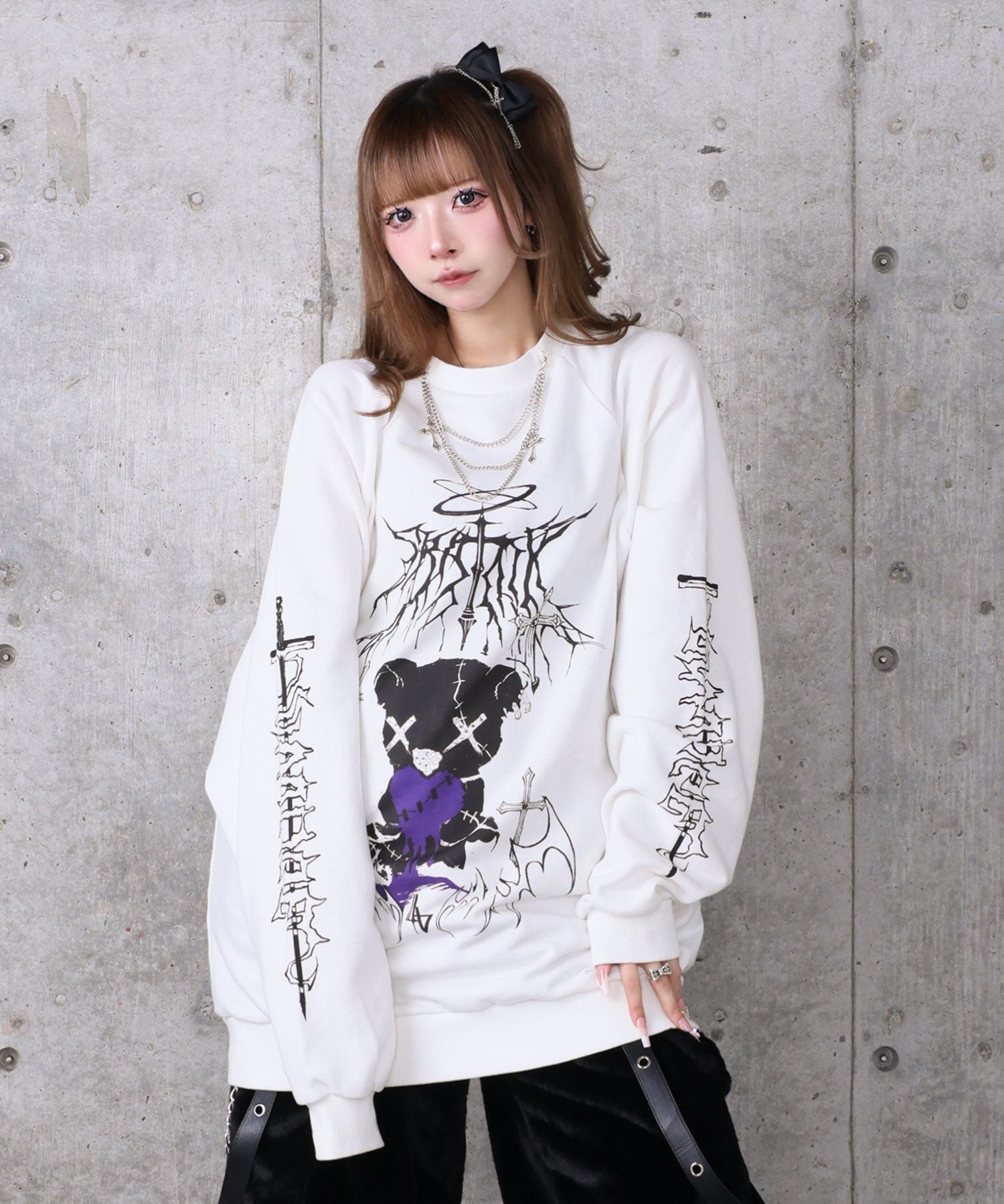 Bear  who lost loveプリントスウェット