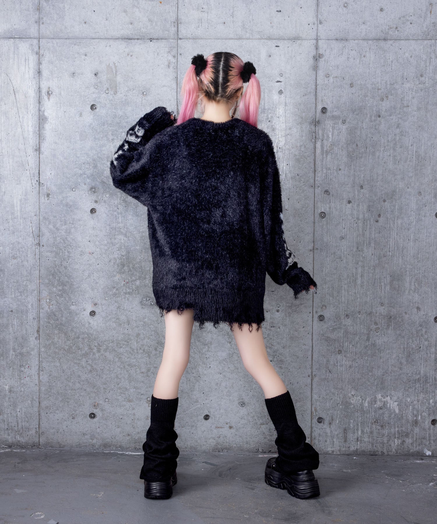 バタフライジャカードシャギーニット