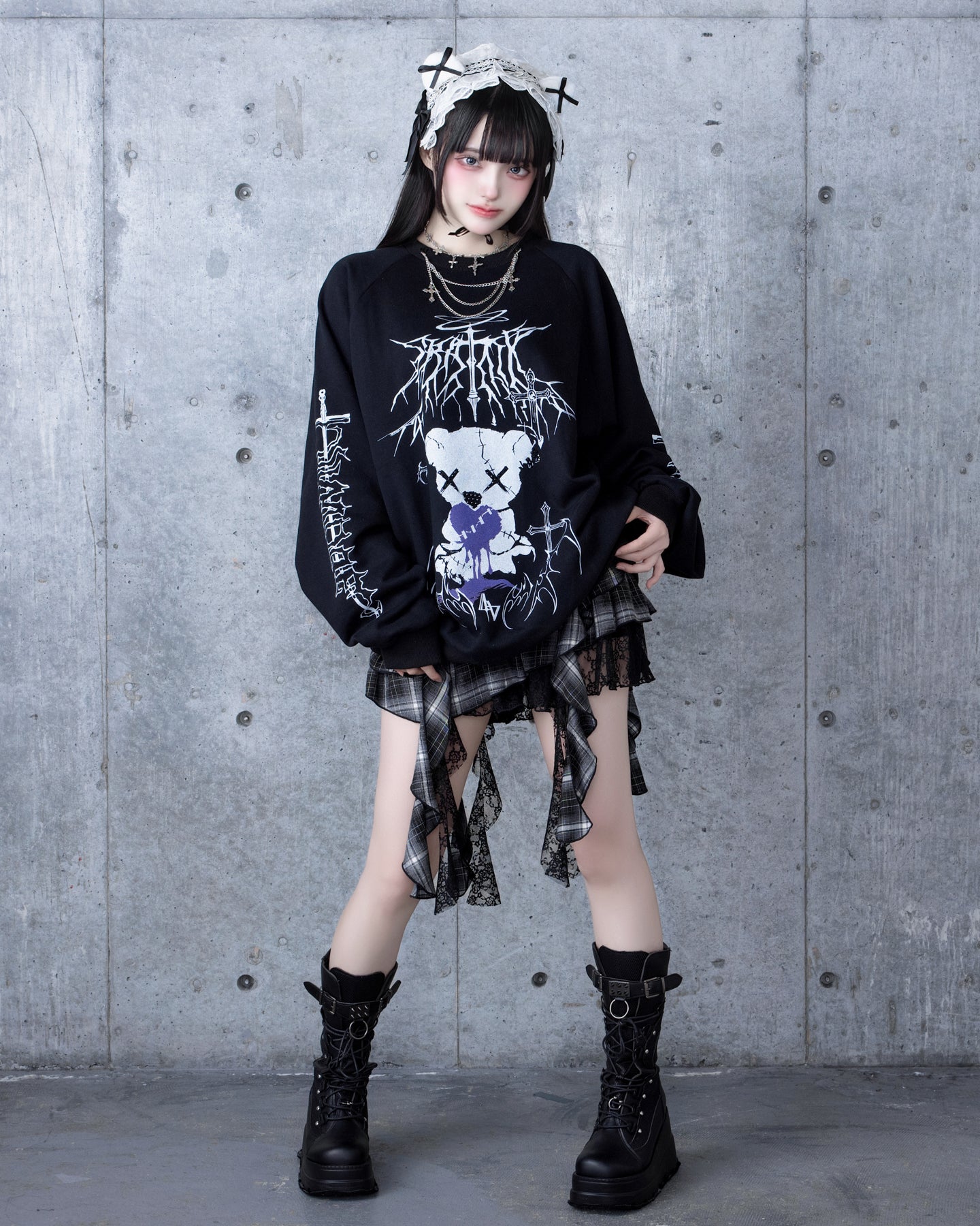 Bear  who lost loveプリントスウェット