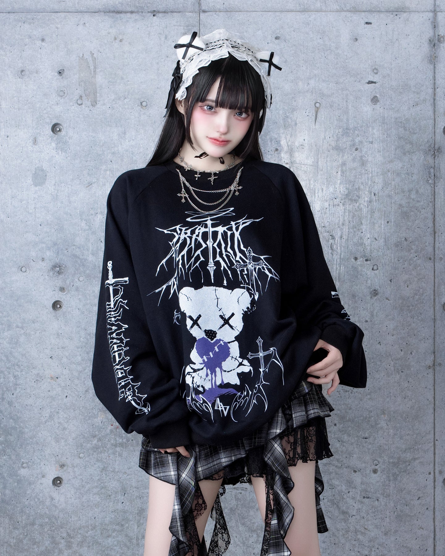 Bear  who lost loveプリントスウェット