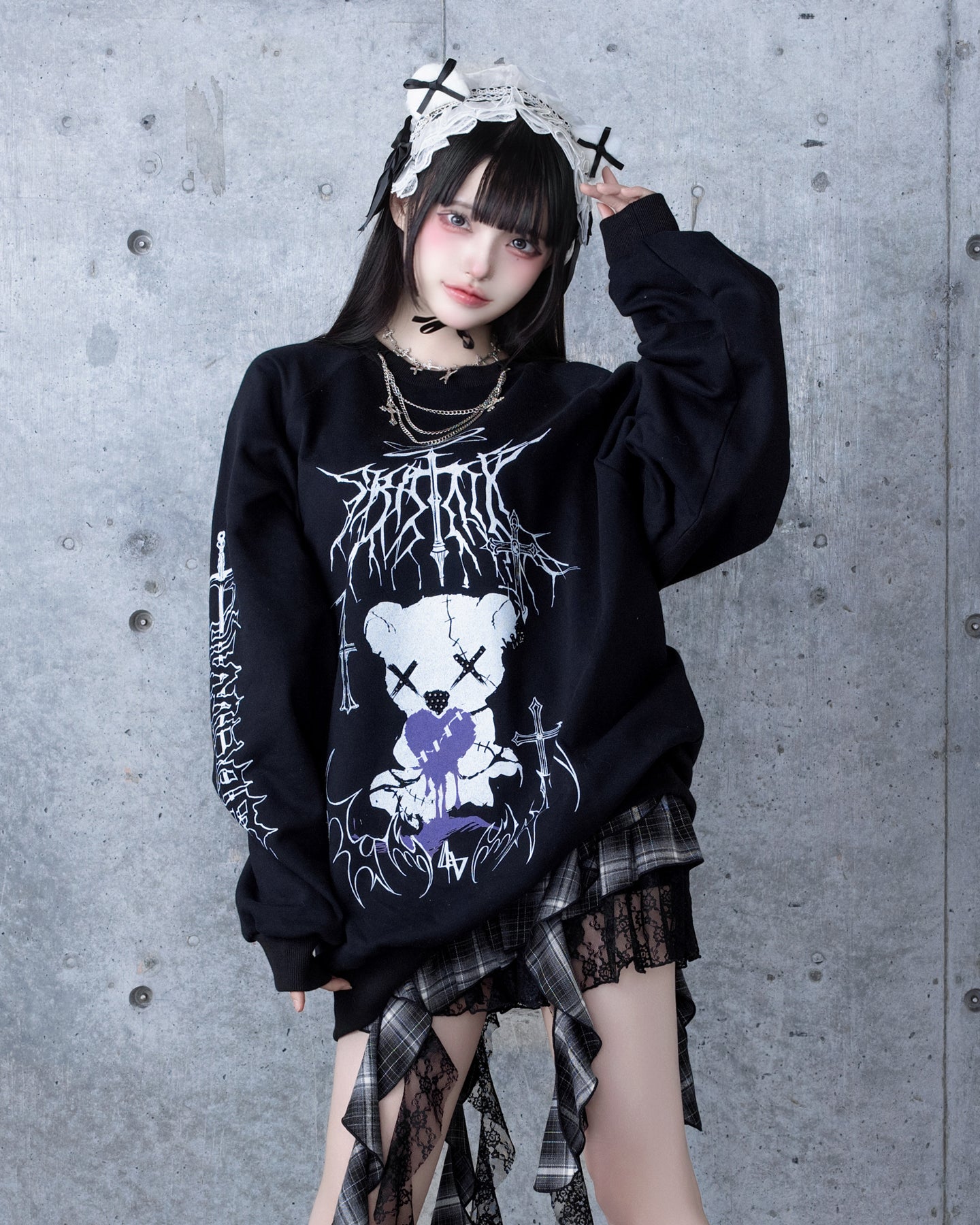 Bear  who lost loveプリントスウェット