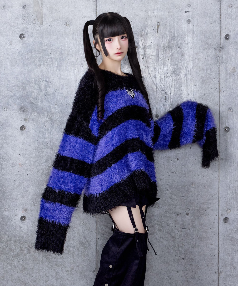 Amilige ワッペン付き短丈シャギーニット ワッペン付き短丈シャギーニット– A AM STUDIO