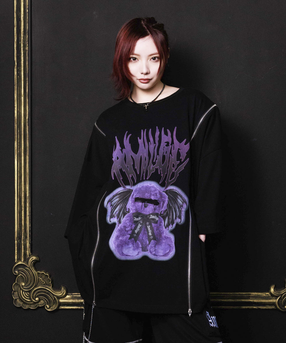 DEVIL BEARプリントロングZIPTシャツ– A AM STUDIO