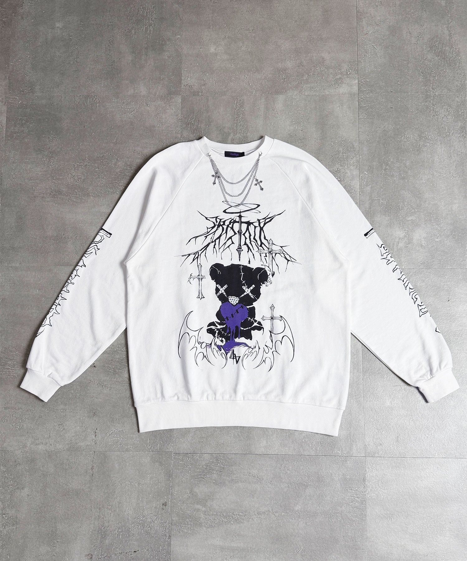 Bear  who lost loveプリントスウェット