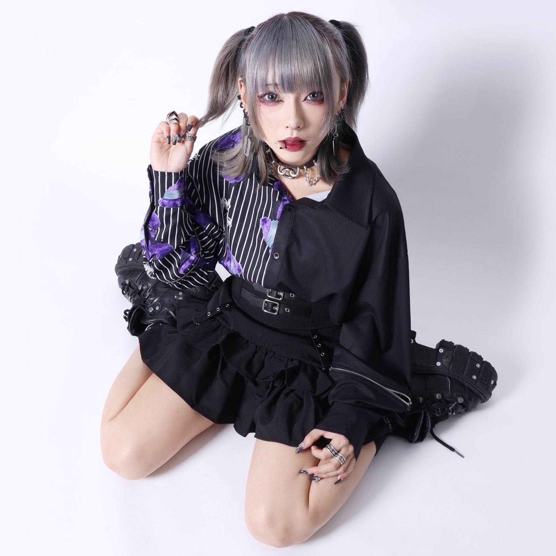 コルセット風フリルスカート