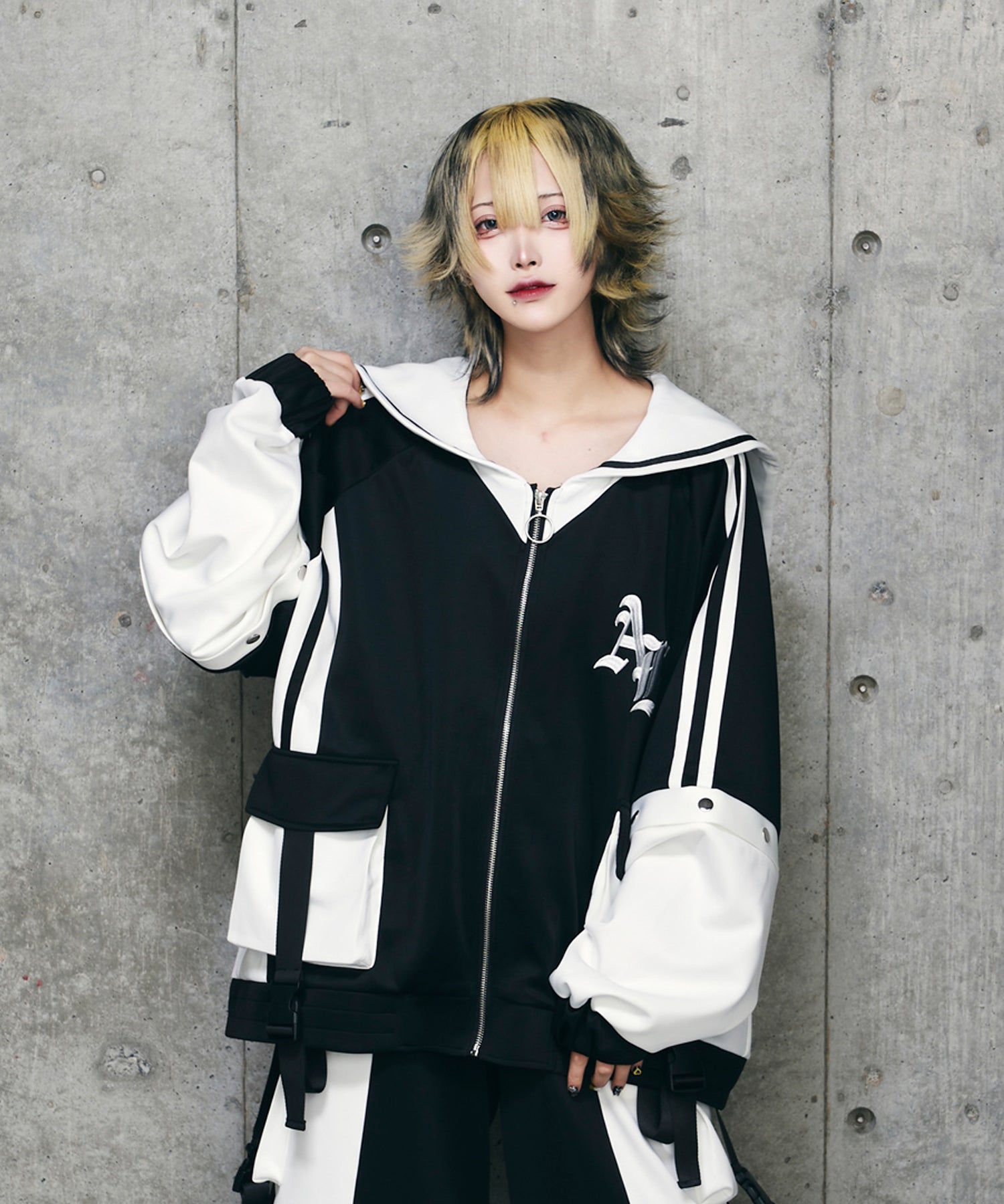 お値下げ　amilige satan バックプリントZIP ジャージ TOPS Amilige ジャージ SatanバックプリントセーラーZIPジャージTOPS