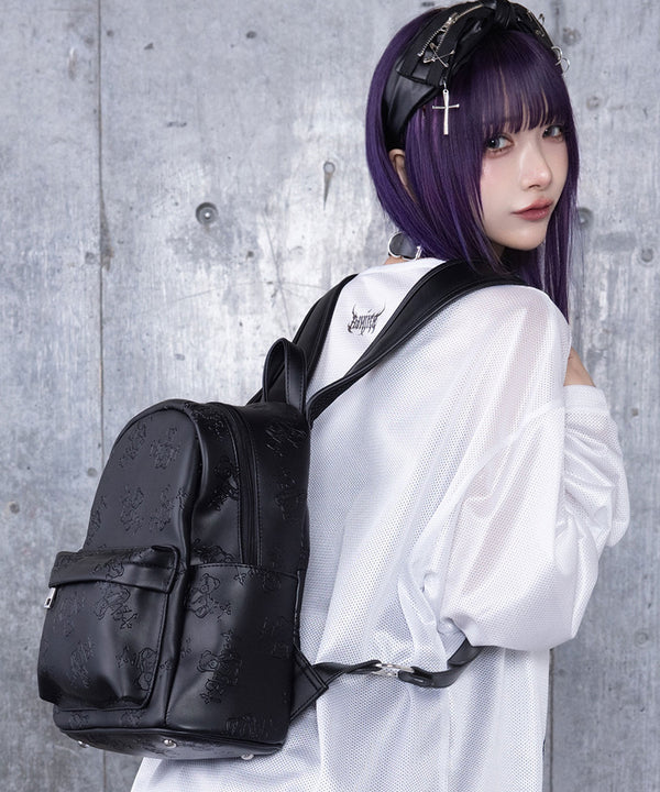 DARK ANGEL BEAR型押し総柄リュック– A AM STUDIO
