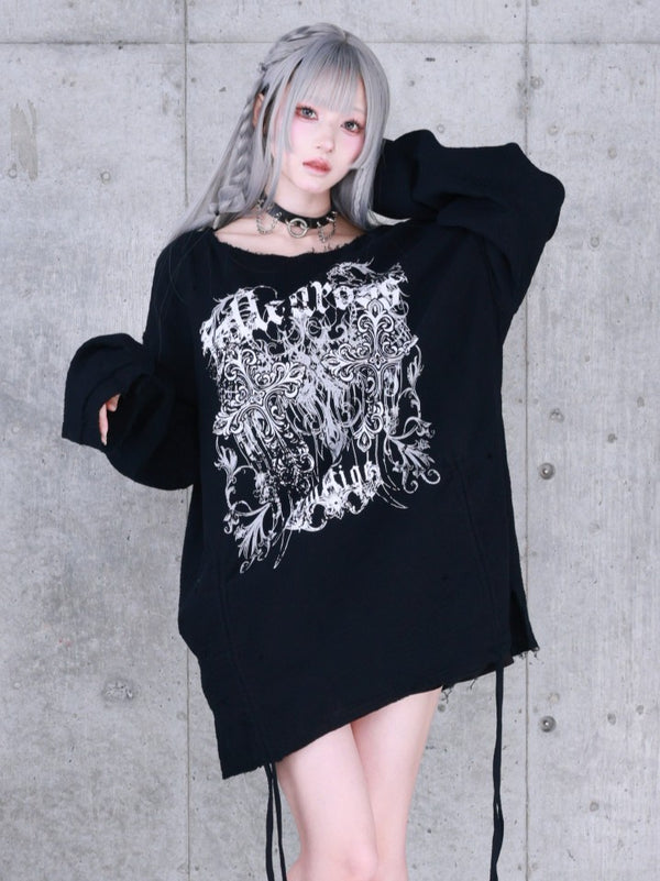 ダブルクロスプリントダメージガーゼトップス– A AM STUDIO