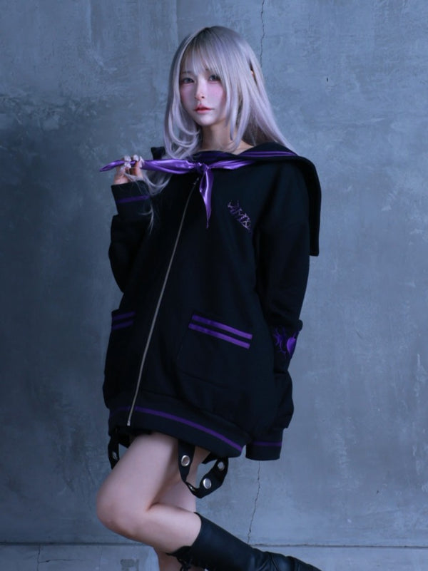 ラインストーン付きセーラーZIPトップス– A AM STUDIO