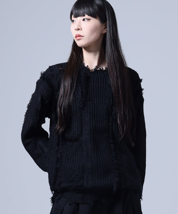 Damage knit pullover– A AM STUDIO